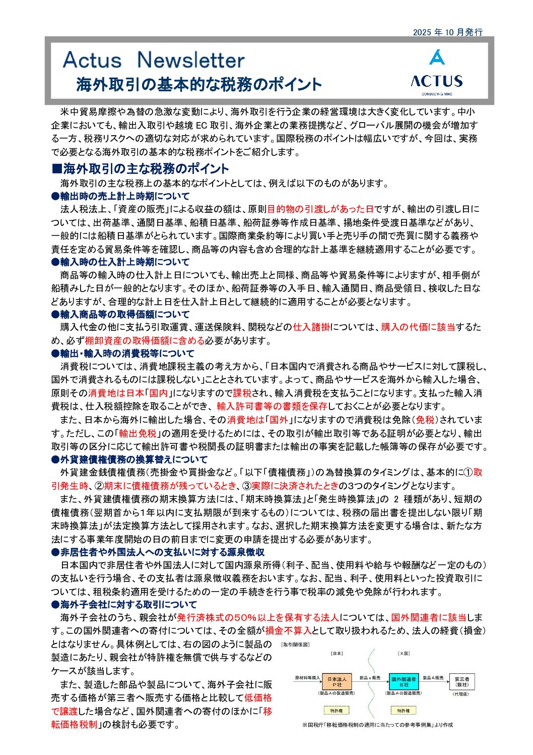 海外取引の基本的な税務のポイント