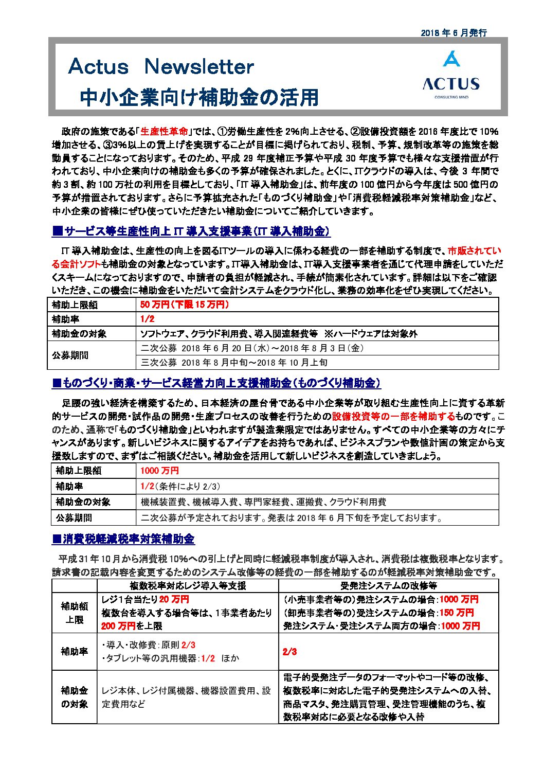 中小企業向け補助金の活用