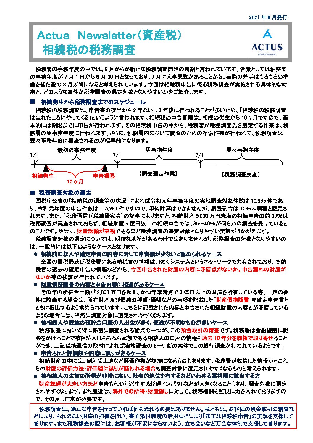 相続税の税務調査